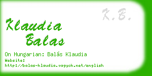 klaudia balas business card