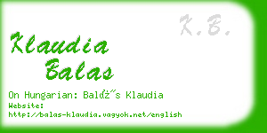 klaudia balas business card